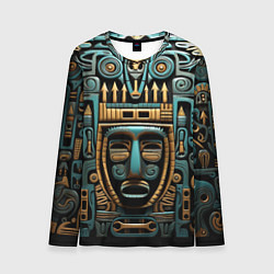 Лонгслив мужской Орнамент с маской в египетском стиле, цвет: 3D-принт