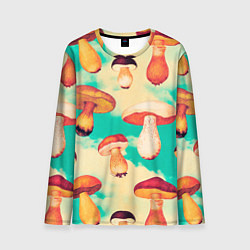 Мужской лонгслив Грибы в небе паттерн