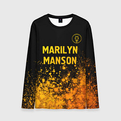 Лонгслив мужской Marilyn Manson - gold gradient посередине, цвет: 3D-принт
