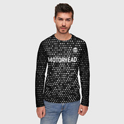 Лонгслив мужской Motorhead glitch на темном фоне посередине, цвет: 3D-принт — фото 2