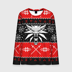 Лонгслив мужской The Witcher christmas sweater, цвет: 3D-принт