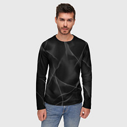 Лонгслив мужской Серый дым и ночь, цвет: 3D-принт — фото 2