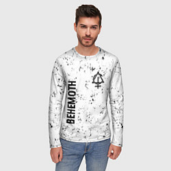 Лонгслив мужской Behemoth glitch на светлом фоне вертикально, цвет: 3D-принт — фото 2