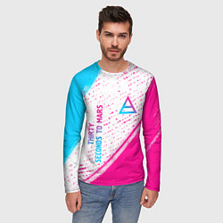 Лонгслив мужской Thirty Seconds to Mars neon gradient style вертика, цвет: 3D-принт — фото 2