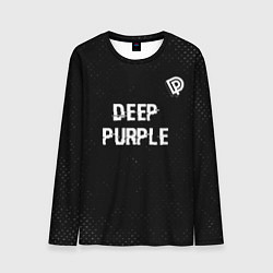 Лонгслив мужской Deep Purple glitch на темном фоне посередине, цвет: 3D-принт