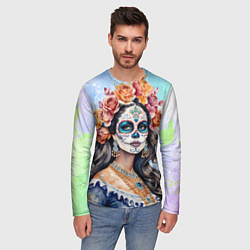 Лонгслив мужской Катрина калавера санта муерте, цвет: 3D-принт — фото 2