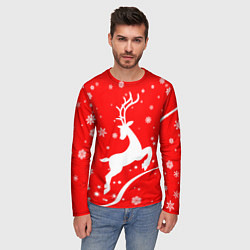 Лонгслив мужской Christmas deer, цвет: 3D-принт — фото 2