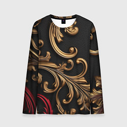 Мужской лонгслив Золотые абстрактные узоры