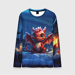 Мужской лонгслив Красный маленький дракон