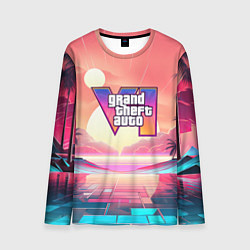 Лонгслив мужской GTA 6 retro abstract, цвет: 3D-принт