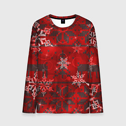 Мужской лонгслив Рождественские узоры снежинки