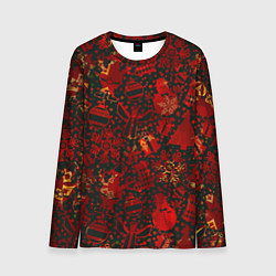 Мужской лонгслив Ёлочные игрушки и ёлки