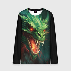 Лонгслив мужской Древний злой зеленый дракон, цвет: 3D-принт