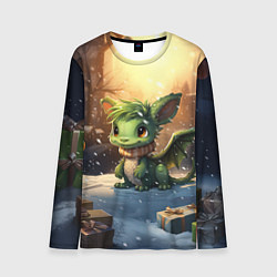 Мужской лонгслив Дракон дух рождества