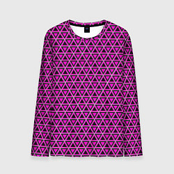 Лонгслив мужской Розовые и чёрные треугольники, цвет: 3D-принт