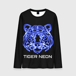 Мужской лонгслив Tiger neon art