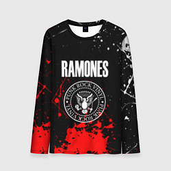 Лонгслив мужской Ramones краски метал группа, цвет: 3D-принт