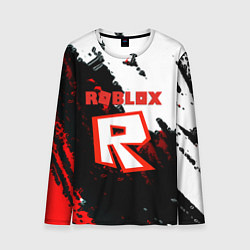 Лонгслив мужской Roblox logo краски мобайл гейм, цвет: 3D-принт