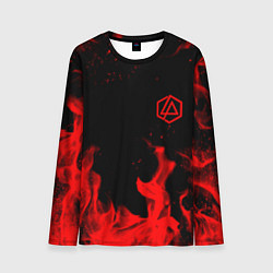Мужской лонгслив Linkin Park красный огонь лого