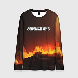 Лонгслив мужской Minecraft огненная стена, цвет: 3D-принт