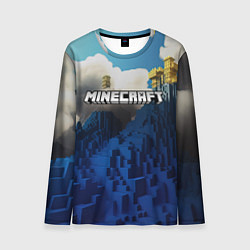 Лонгслив мужской Minecraft лого и горы, цвет: 3D-принт