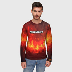 Лонгслив мужской Minecraft logo fire, цвет: 3D-принт — фото 2