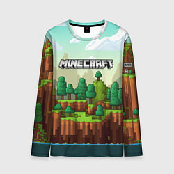 Лонгслив мужской Minecraft logo квадратный мир, цвет: 3D-принт