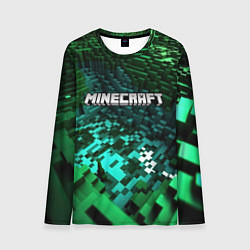 Мужской лонгслив Minecraft logo в стиле киберпанк