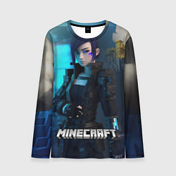 Лонгслив мужской Minecraft cyberpunk woman, цвет: 3D-принт