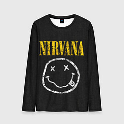 Лонгслив мужской Джинсовка с nirvana, цвет: 3D-принт