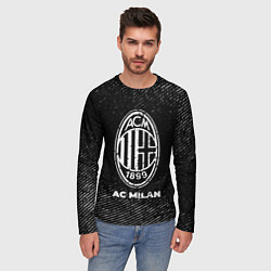 Лонгслив мужской AC Milan с потертостями на темном фоне, цвет: 3D-принт — фото 2