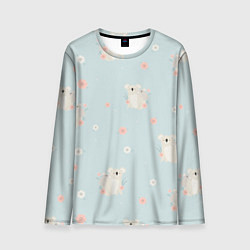 Лонгслив мужской Коалы и цветы, цвет: 3D-принт