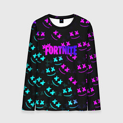 Мужской лонгслив Fortnite x Marshmello neon pattern