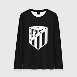 Лонгслив мужской Атлетико Мадрид белое лого фк, цвет: 3D-принт