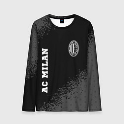Лонгслив мужской AC Milan sport на темном фоне вертикально, цвет: 3D-принт