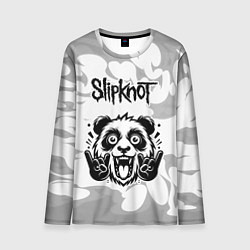 Лонгслив мужской Slipknot рок панда на светлом фоне, цвет: 3D-принт