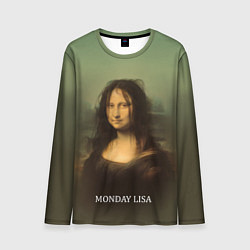 Лонгслив мужской Лиза в понедельник - Мона Лиза, цвет: 3D-принт