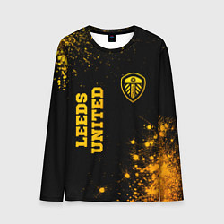 Лонгслив мужской Leeds United - gold gradient вертикально, цвет: 3D-принт