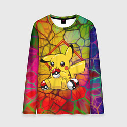 Лонгслив мужской Pikachu pokeballs, цвет: 3D-принт
