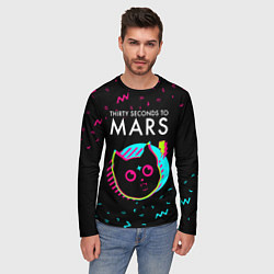 Лонгслив мужской Thirty Seconds to Mars - rock star cat, цвет: 3D-принт — фото 2