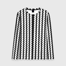Лонгслив мужской Чёрно-белые вертикальные полосы, цвет: 3D-принт