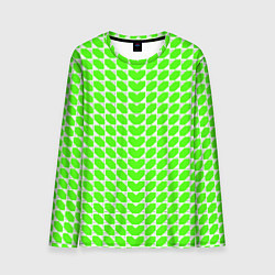 Лонгслив мужской Зелёные лепестки шестиугольники, цвет: 3D-принт