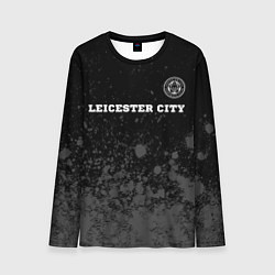 Лонгслив мужской Leicester City sport на темном фоне посередине, цвет: 3D-принт