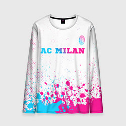 Лонгслив мужской AC Milan neon gradient style посередине, цвет: 3D-принт