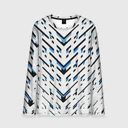 Лонгслив мужской Black and blue stripes on a white background, цвет: 3D-принт