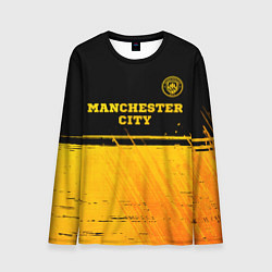 Мужской лонгслив Manchester City - gold gradient посередине