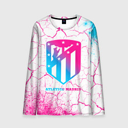 Лонгслив мужской Atletico Madrid neon gradient style, цвет: 3D-принт