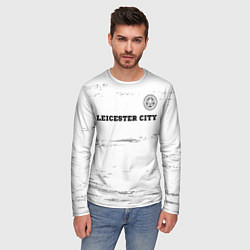 Лонгслив мужской Leicester City sport на светлом фоне посередине, цвет: 3D-принт — фото 2
