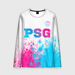 Лонгслив мужской PSG neon gradient style посередине, цвет: 3D-принт