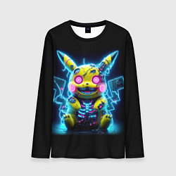 Лонгслив мужской Зомби Пикачу - неоновое свечение, цвет: 3D-принт